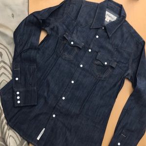 NWOT True Religion denim button down
